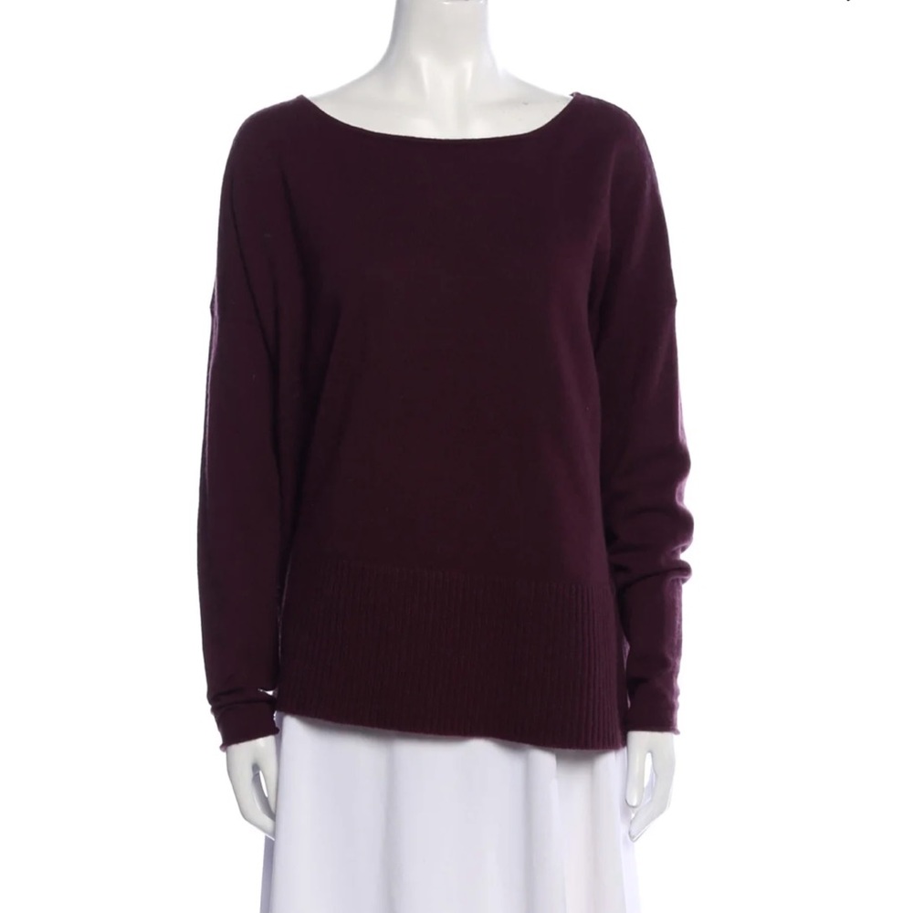 Cashmere Bateau Neckline Sweater - Size M